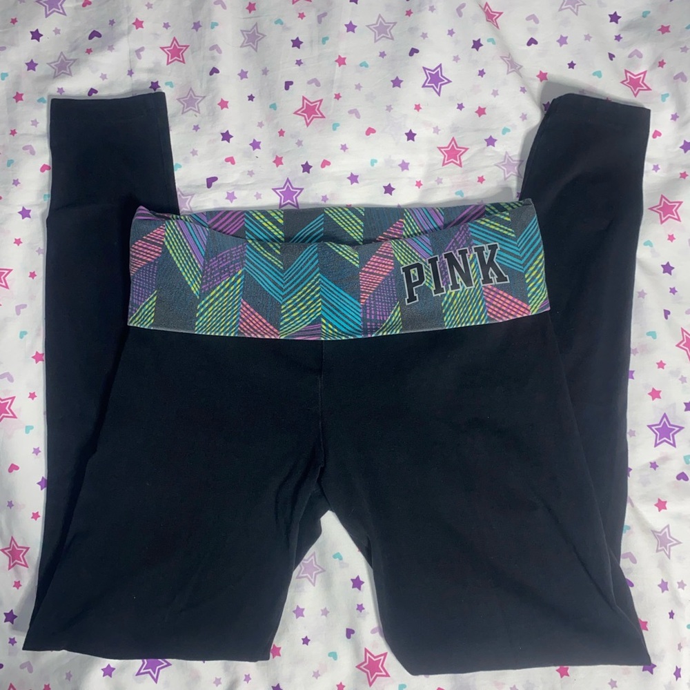 Y2k PINK by Victoria’s Secret Multicolored Black Flip Leggings